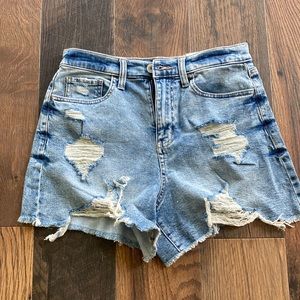 Distressed SO Boyfriend Super High Waisted Shorts
